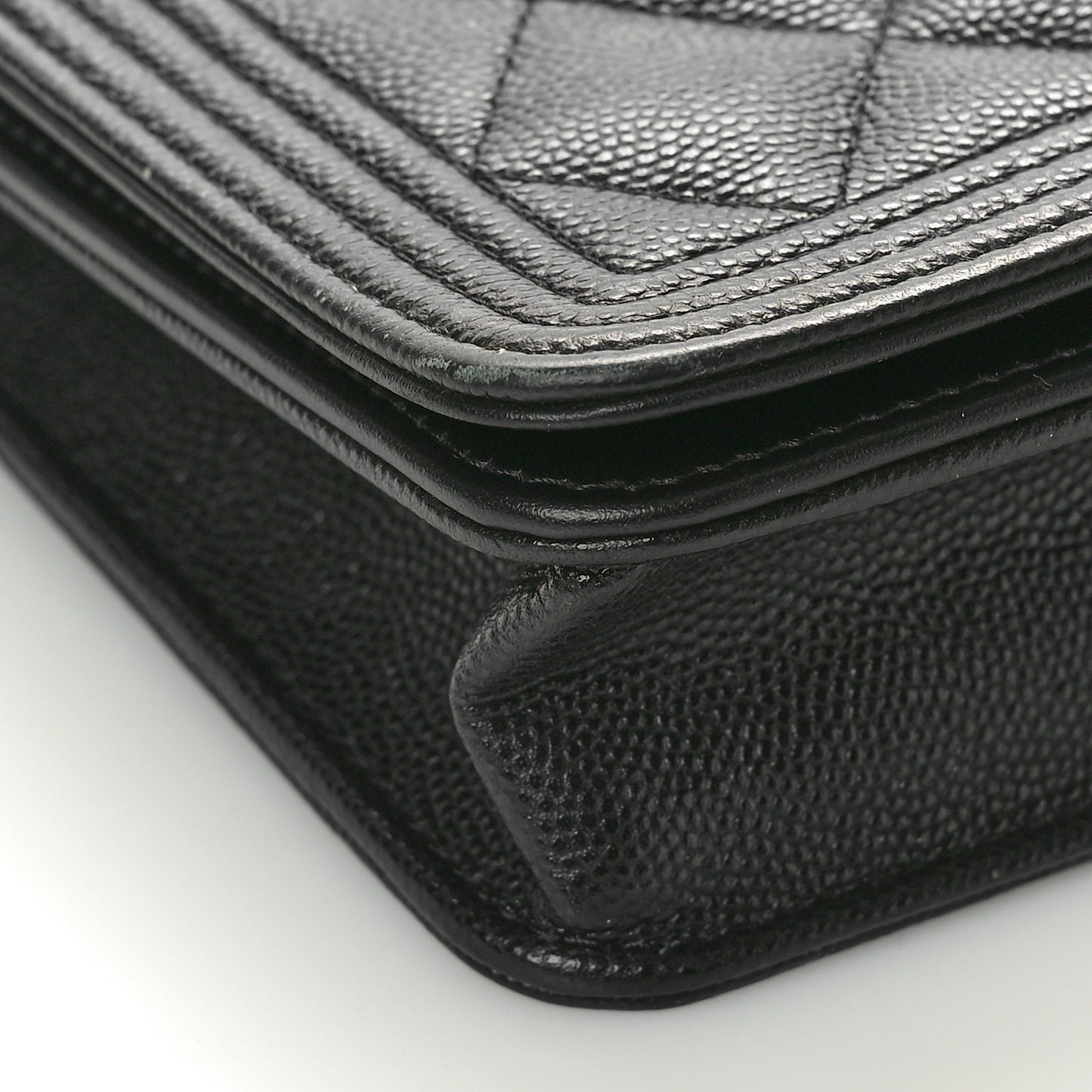 Caviar Quilted Boy Wallet On Chain WOC Black