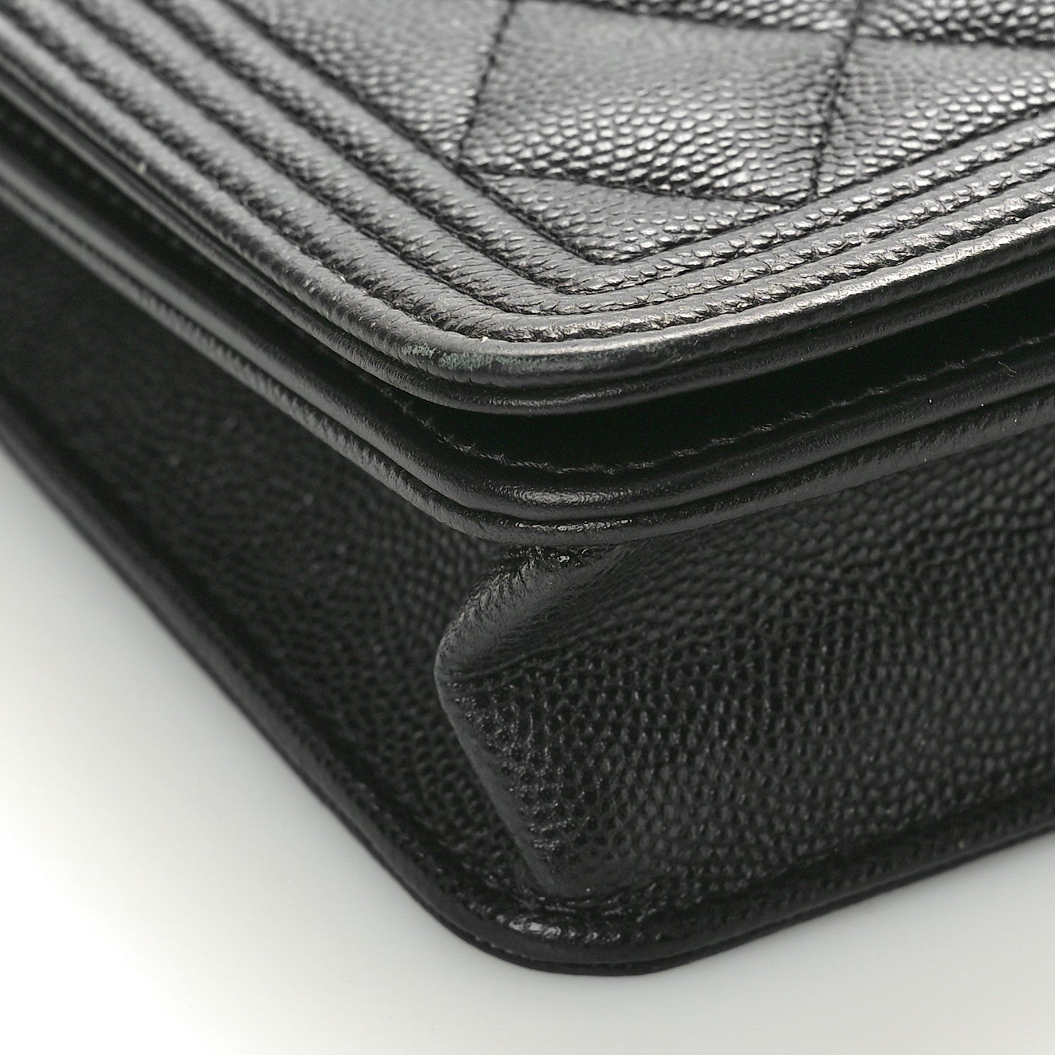 Chanel Caviar Quilted Boy Wallet On Chain WOC Black 9 of 11