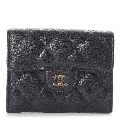 Chanel Iridescent Caviar Quilted Flap Card Holder Wallet Black 1 of 6