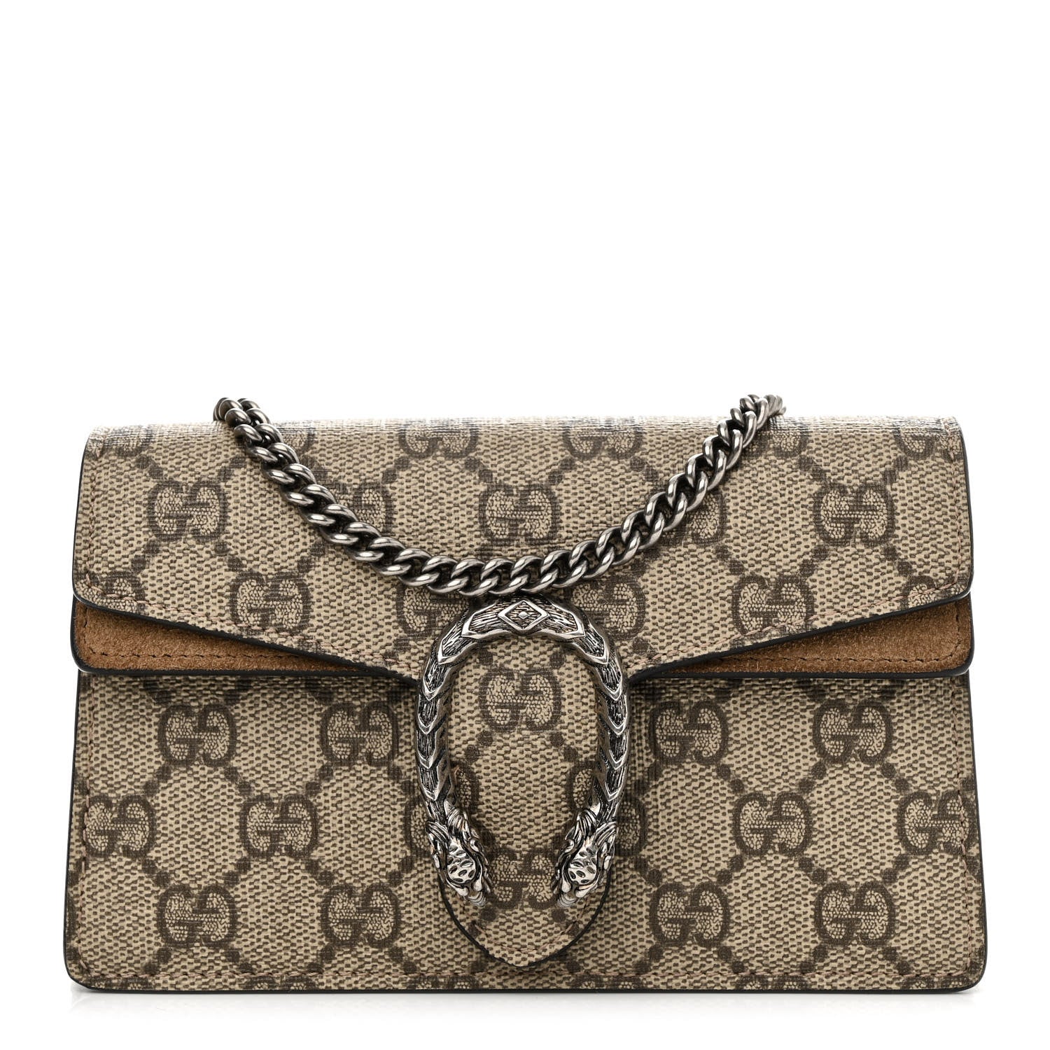 Gucci GG Supreme Monogram Super Mini Dionysus Shoulder Bag Taupe 1 of 10