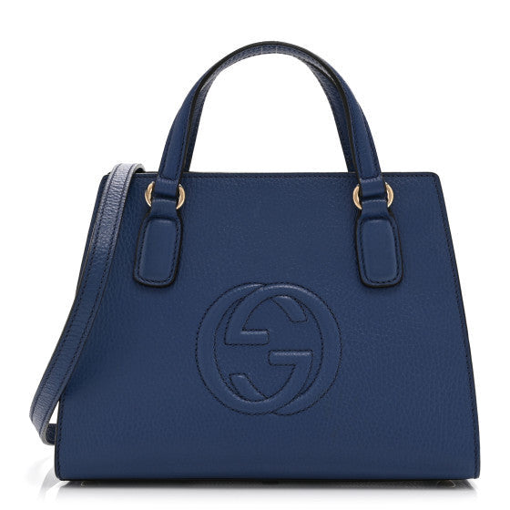 GUCCI Dollar Calfskin Medium Soho Top Handle Satchel Caspian