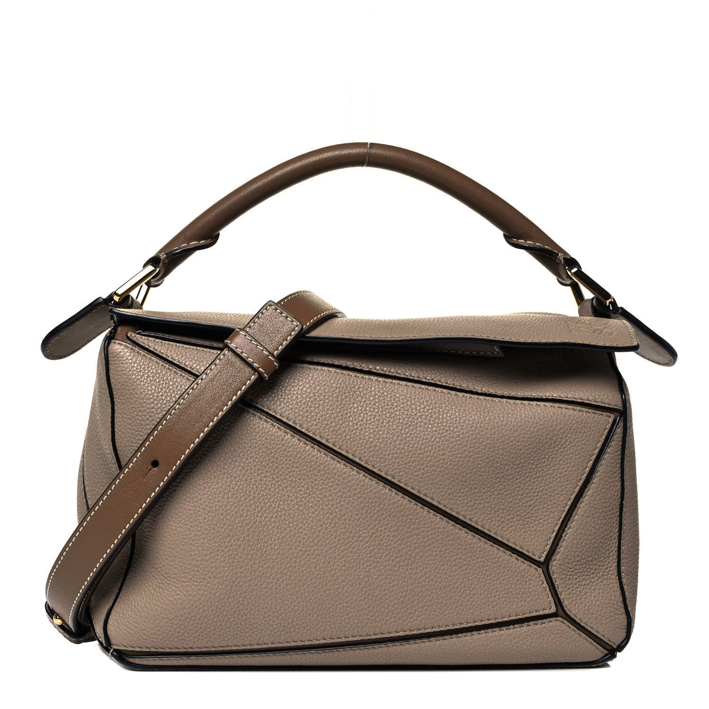 Grained Calfskin Small Puzzle Bag Sand Mink
