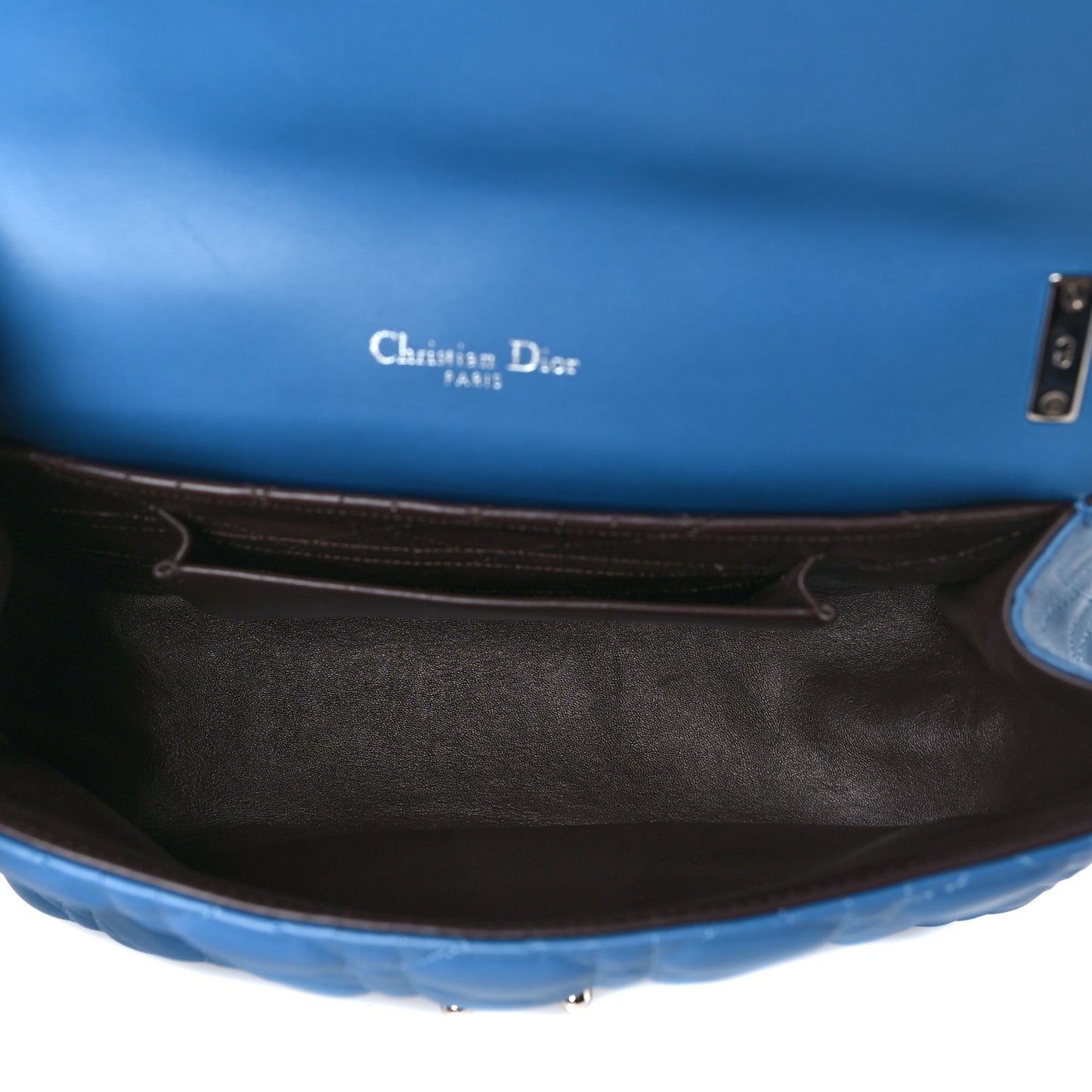 Lambskin Cannage Large Miss Dior Flap Blue