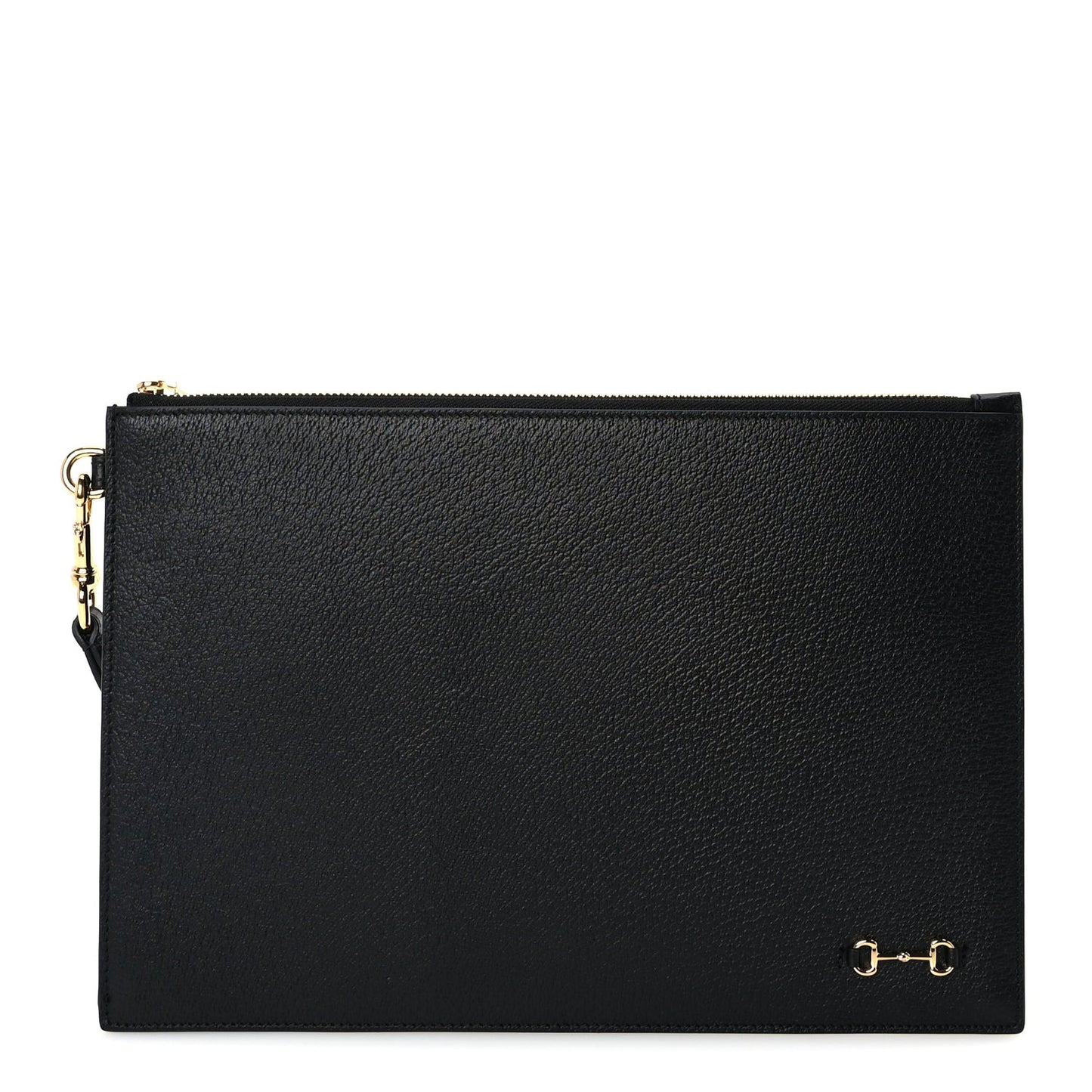 Calfskin Horsebit 1955 Wristlet Pouch  Black