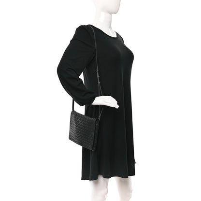 Bottega Veneta Nappa Mini Intrecciato Flap Crossbody Bag Black 2 of 9