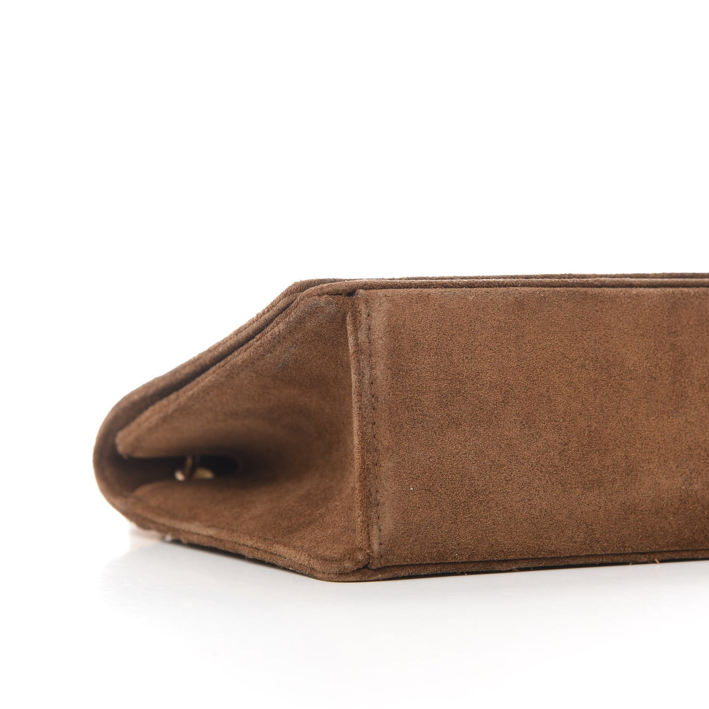 Suede Stitched Shoulder Bag Brown