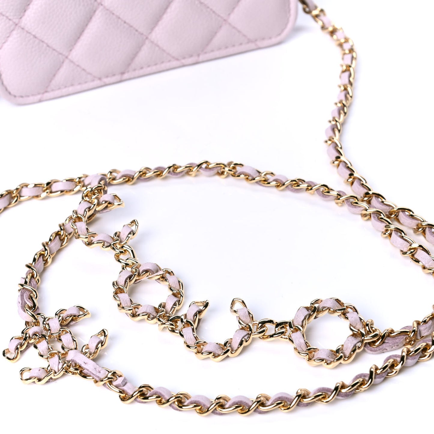 Caviar Quilted Miss Coco Clutch With Chain Light Purple