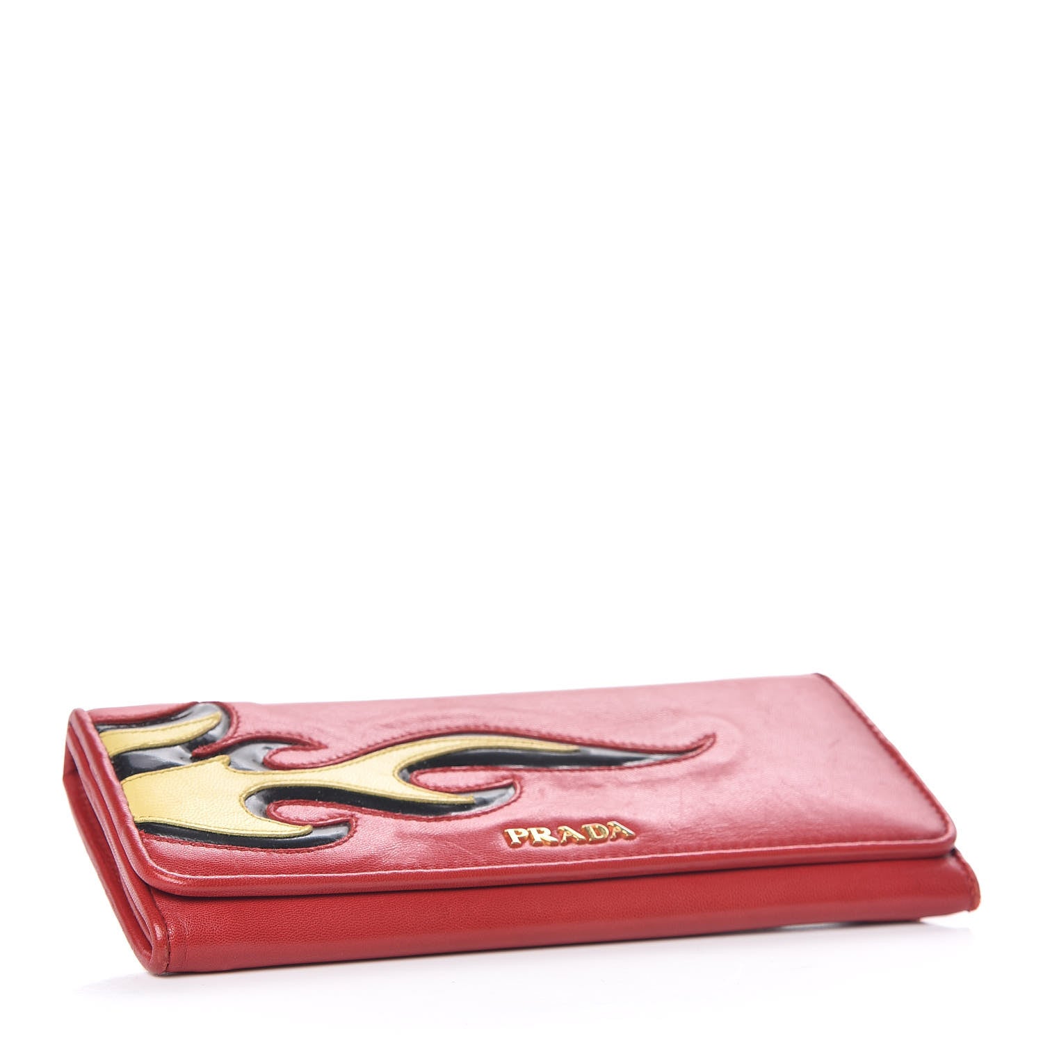 Prada Nappa Flame Continental Flap Wallet Red 4 of 8