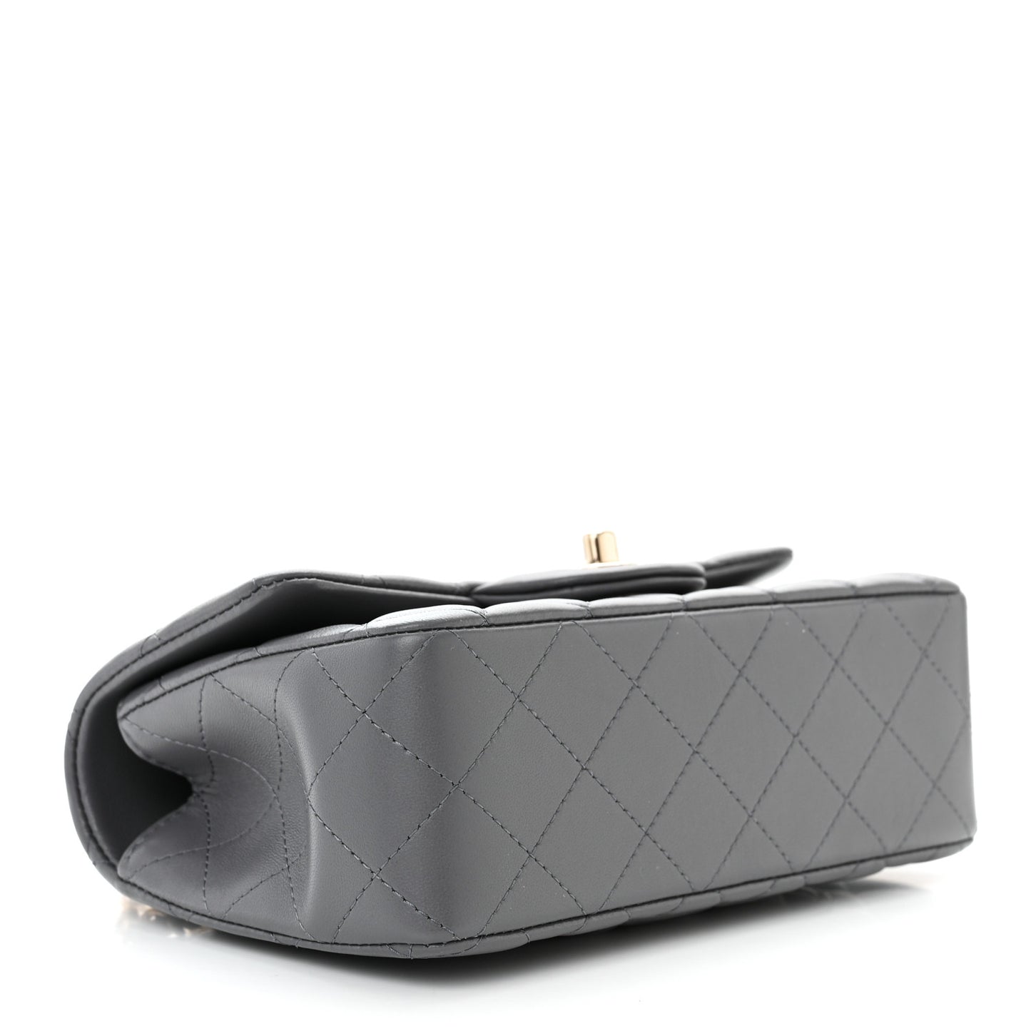 Lambskin Quilted Mini Chain Top Handle Rectangular Flap Grey