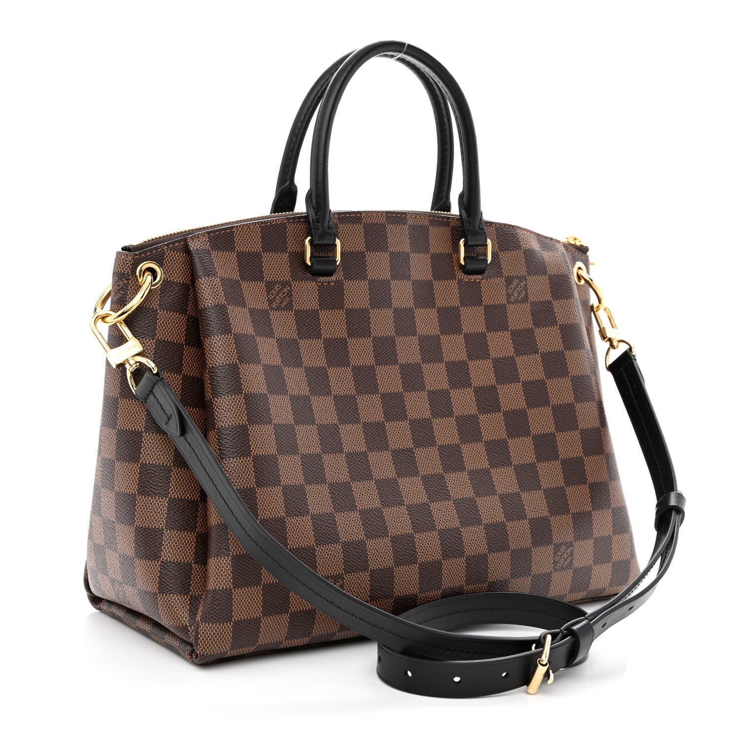 Louis Vuitton Damier Ebene Odeon Tote MM Black 3 of 9