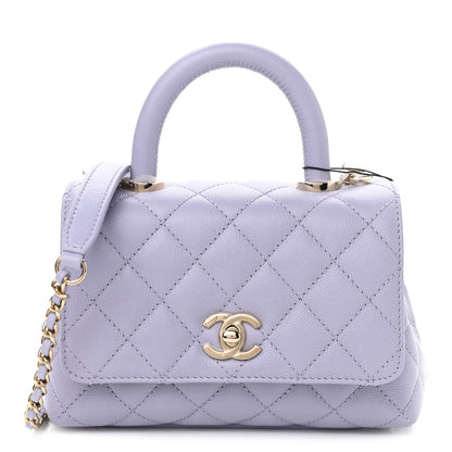Chanel Caviar Quilted Extra Mini Coco Handle Flap Light Purple 1 of 11