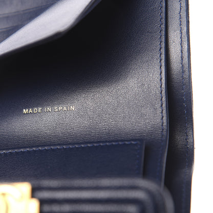 Chanel Caviar Quilted Compact Boy Wallet Blue 7 of 9