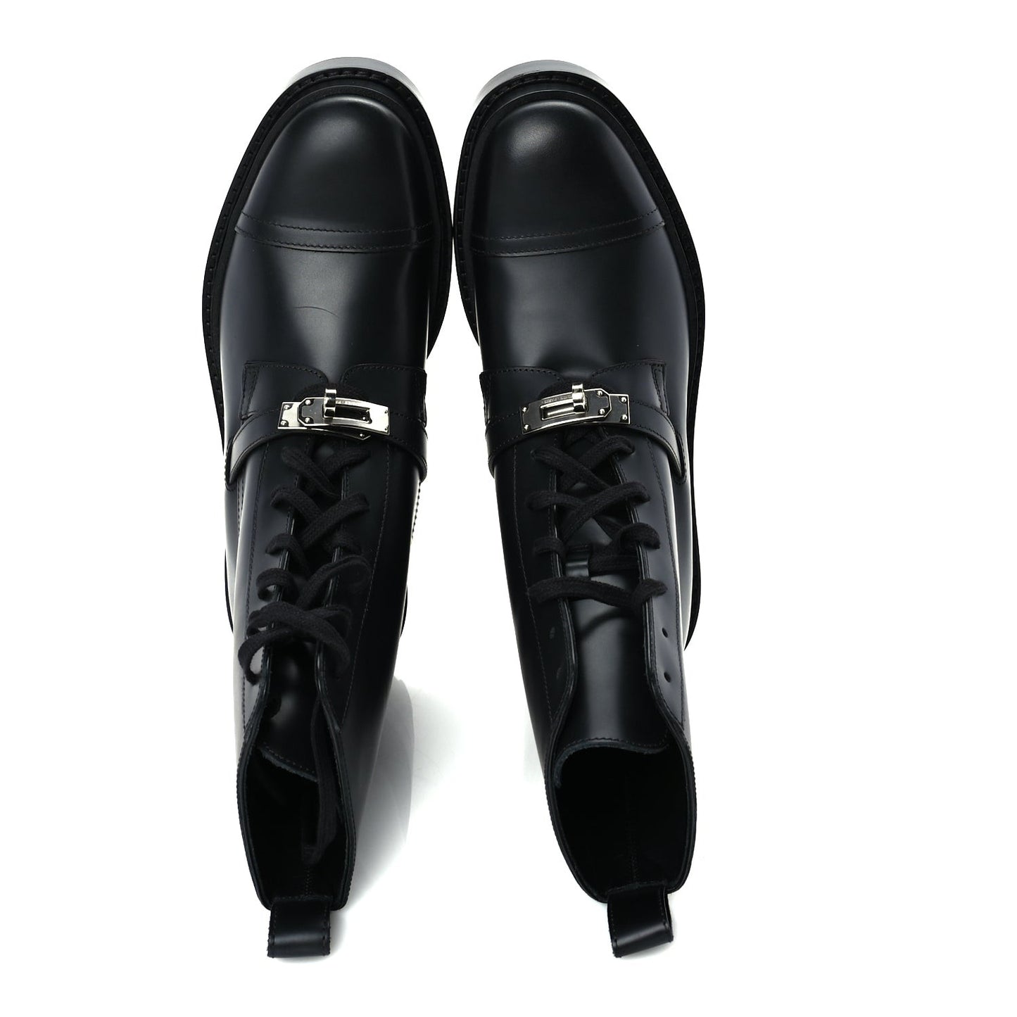 Glossed Calfskin Funk Ankle Boots 37 Black