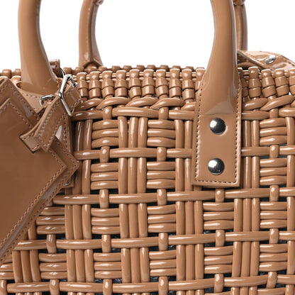 Balenciaga Varnished Faux Calfskin Braided XS Bistro Basket Beige 6 of 8