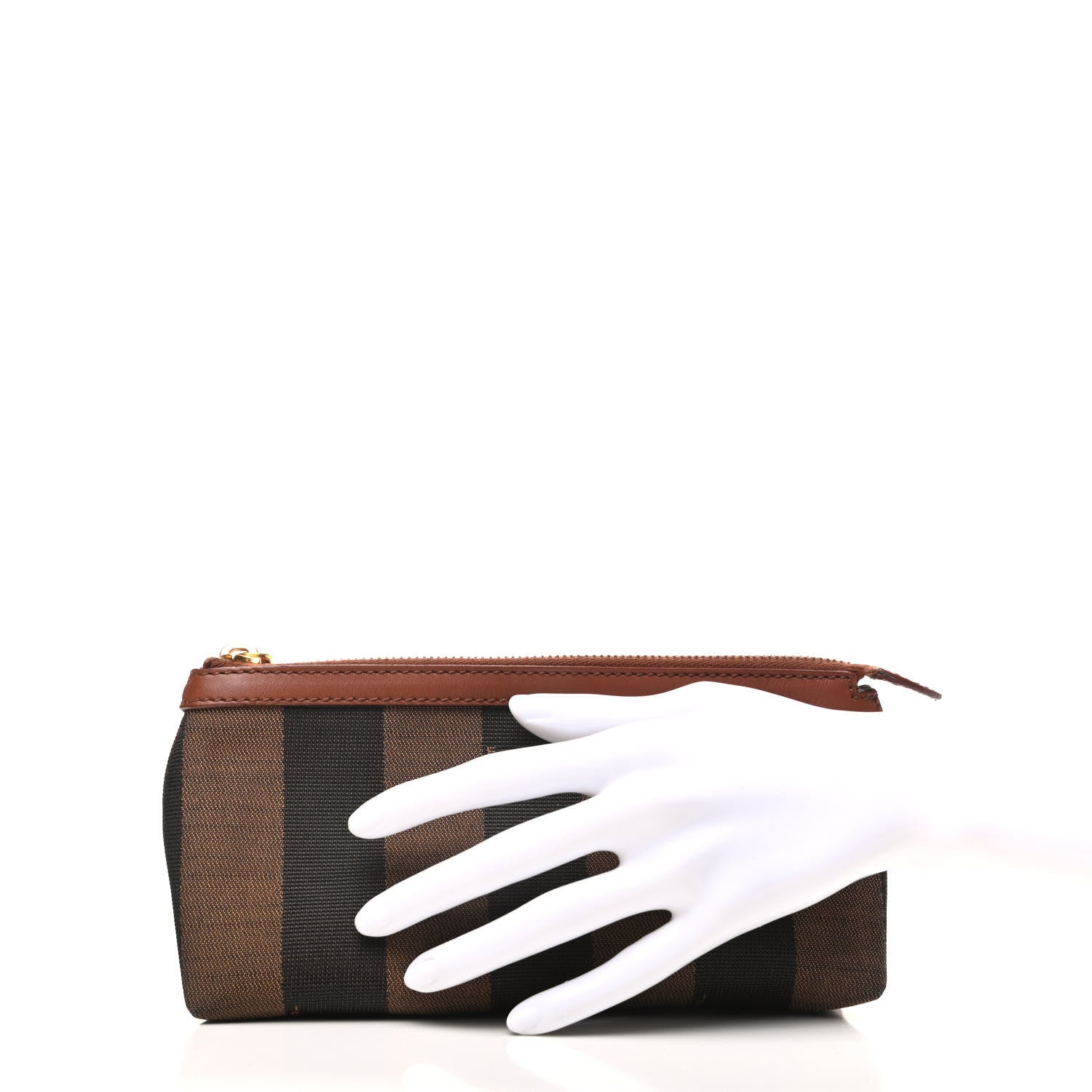 Fendi Pequin Pouch Tobacco Beige 2 of 9