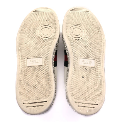 Gucci Calfskin Crystal Web Bee Embroidered Womens Ace Platform Sneakers 36 White 6 of 8
