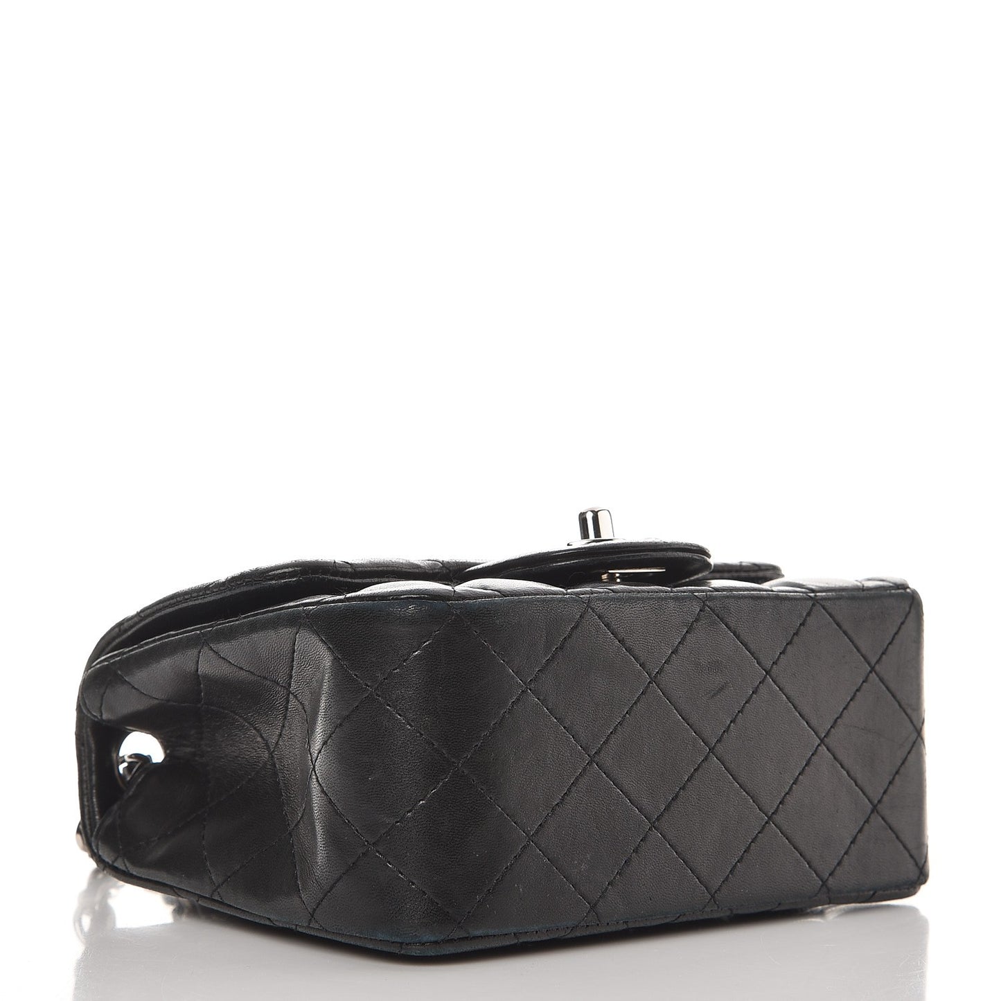 Lambskin Quilted Mini Square Flap Black