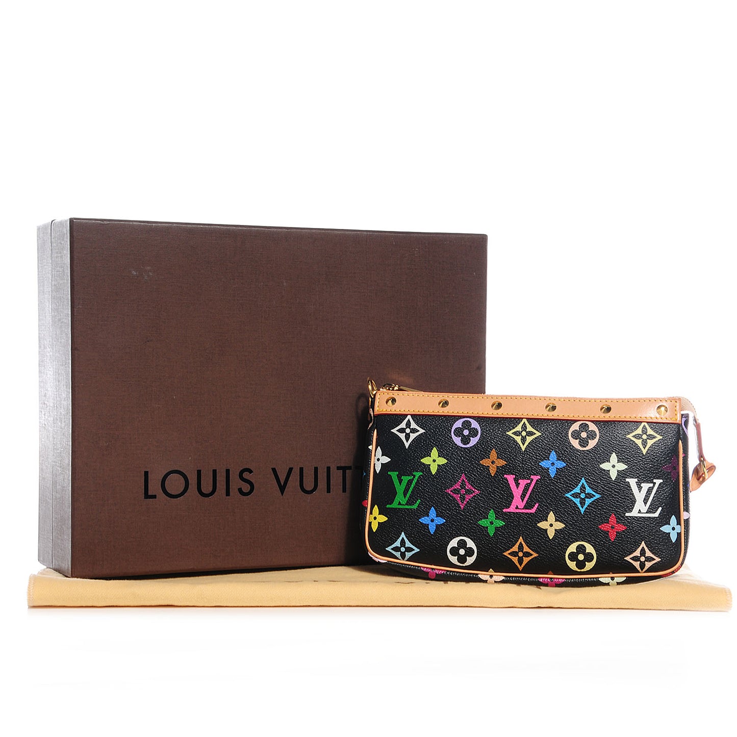 Monogram Multicolor Pochette Accessories Black