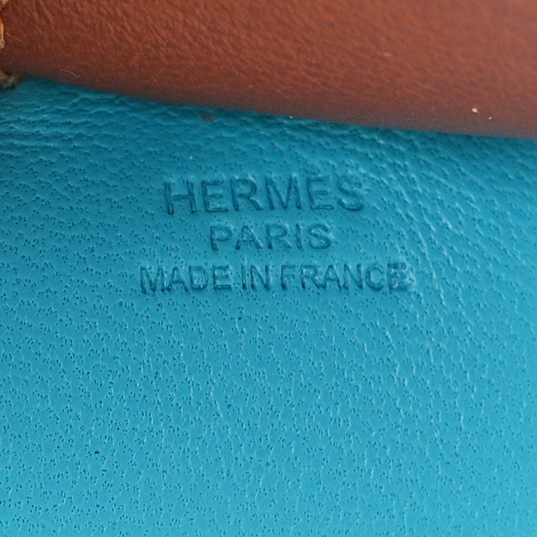 Hermes Milo Lambskin Grigri Rodeo Horse Bag Charm MM Bleu Azteque Bleu Electrique Fauve 3 of 3