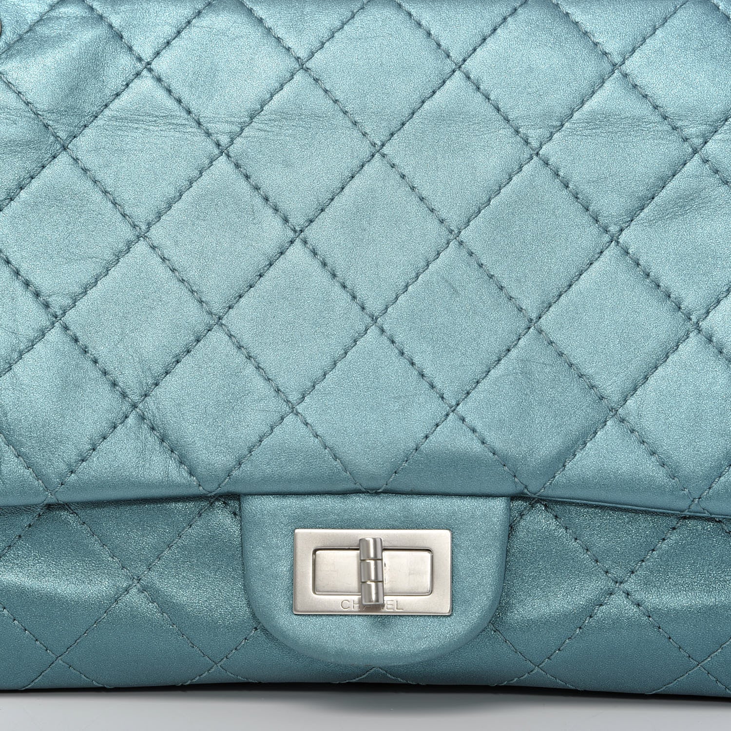 Chanel Metallic Calfskin Quilted 2.55 Reissue 227 Flap Turquoise 14 of 14