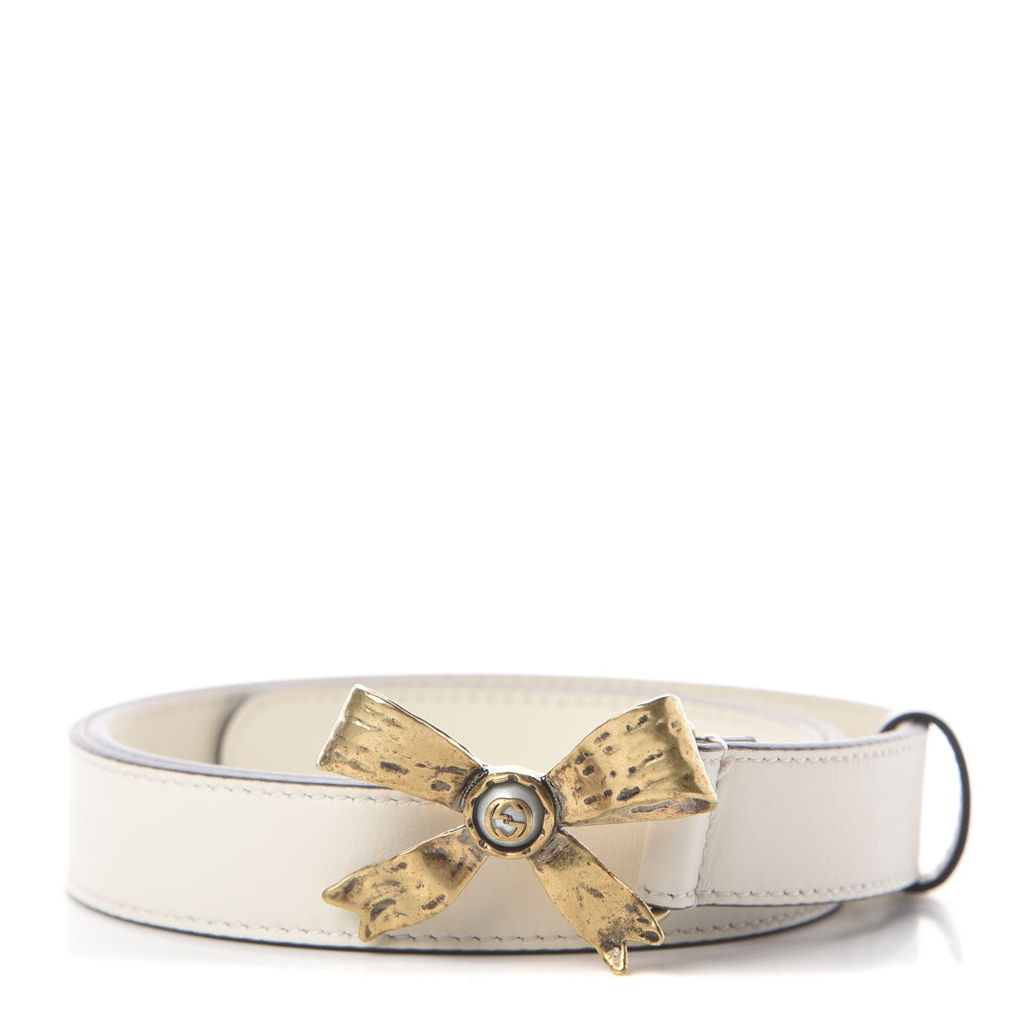 Gucci Calfskin Bow Belt 85 34 Off White 1 of 5