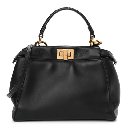Fendi Nappa Mini Peekaboo Iconic Satchel Black 1 of 11