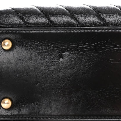 Chanel Calfskin Chevron Quilted Medium Coco Handle Flap Black 11 of 16