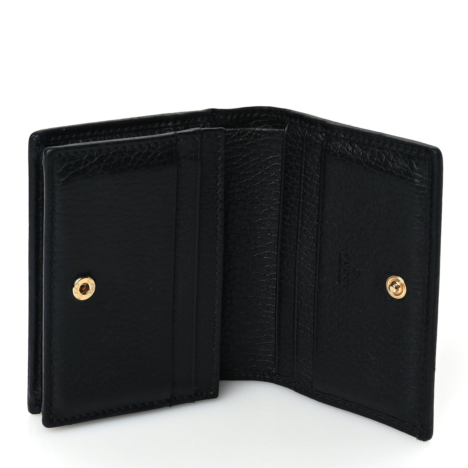 Gucci Pebbled Calfskin GG Marmont Card Case Black 5 of 7