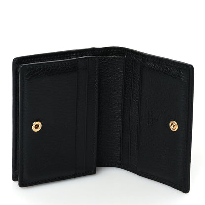 Gucci Pebbled Calfskin GG Marmont Card Case Black 5 of 7