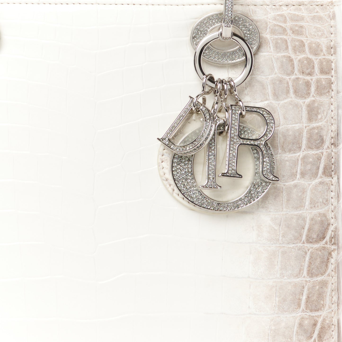 Niloticus Crocodile Himalaya Crystal Medium Lady Dior White