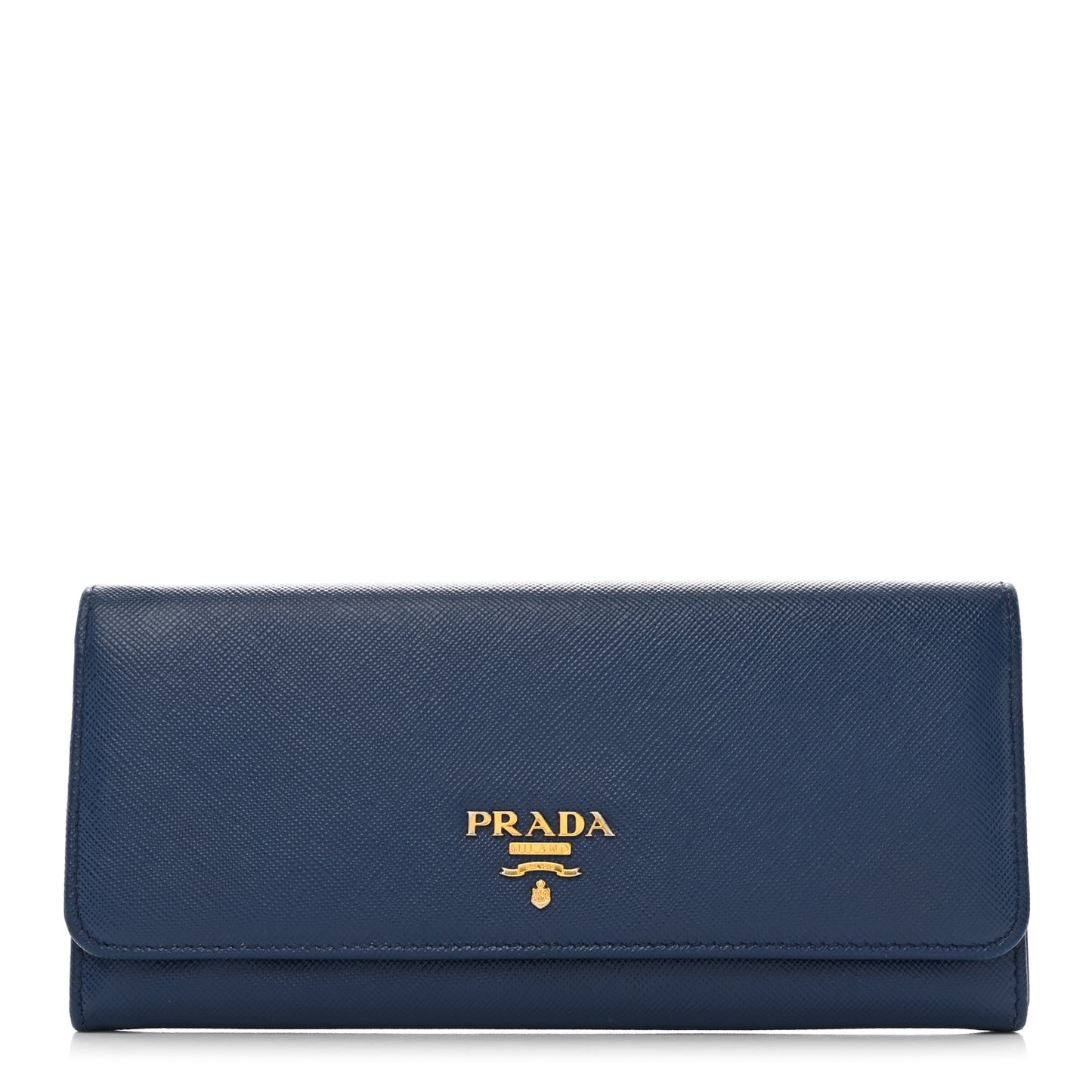 Saffiano Metal Continental Flap Wallet Bleuette Lago White