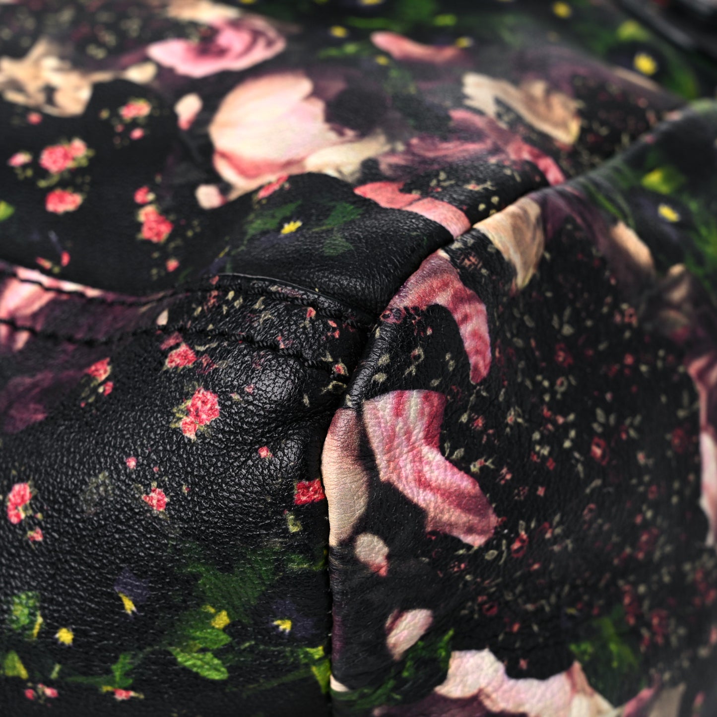 Lambskin Roses Camouflage Print Medium Pandora Black