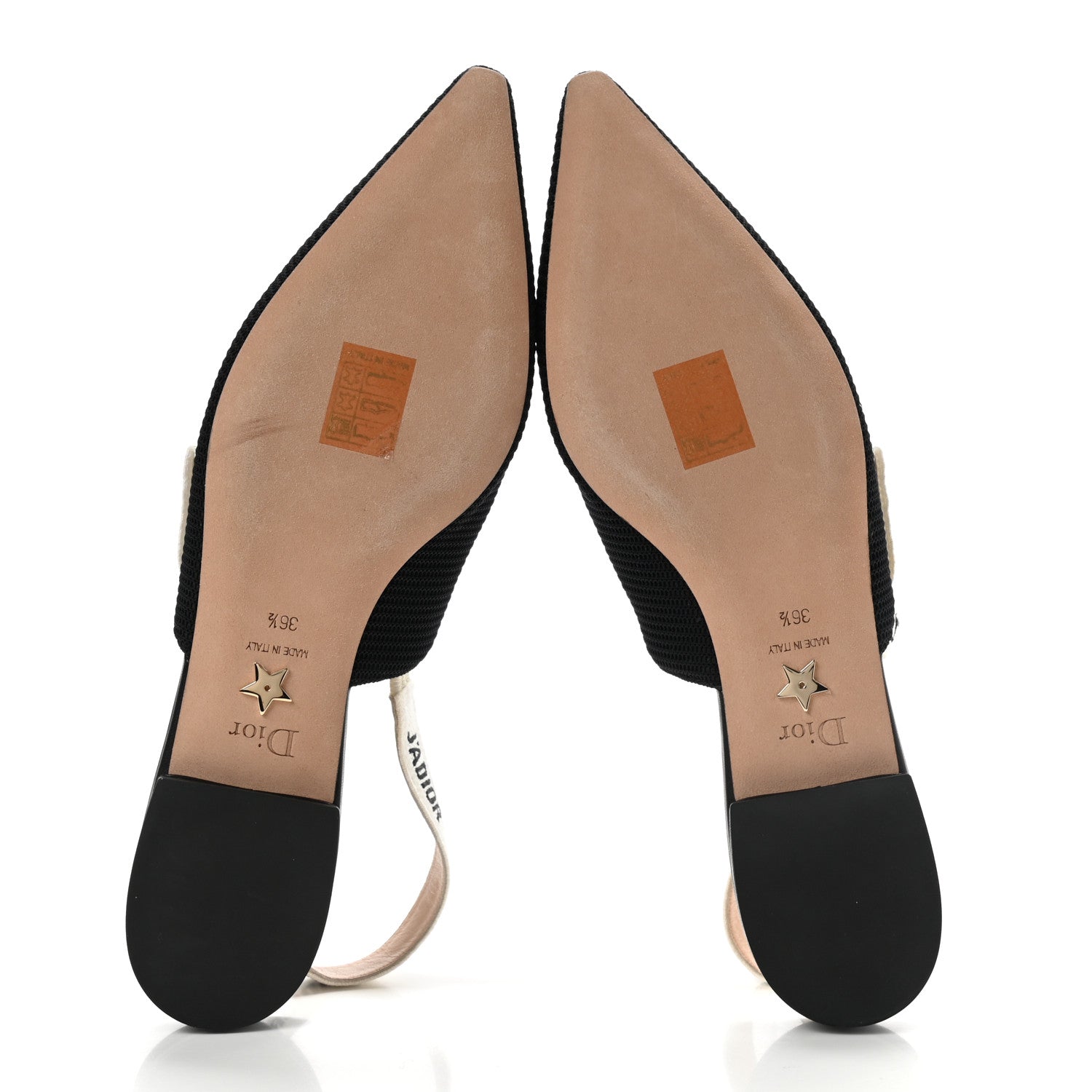 Christian Dior Technical Canvas Ribbon J'Adior Slingback Ballet Flats 36.5 Black 5 of 8