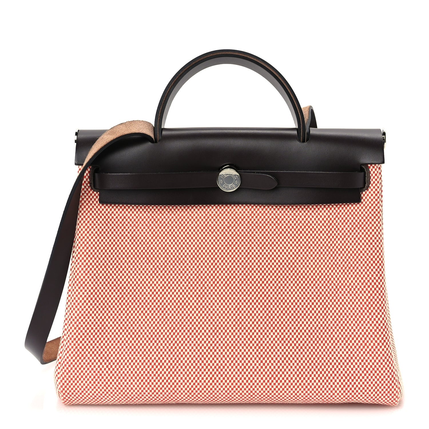 Hermes Criss Viking Vache Hunter Herbag Zip Retourne 31 PM  Ecru Sanguine Ebene 1 of 10
