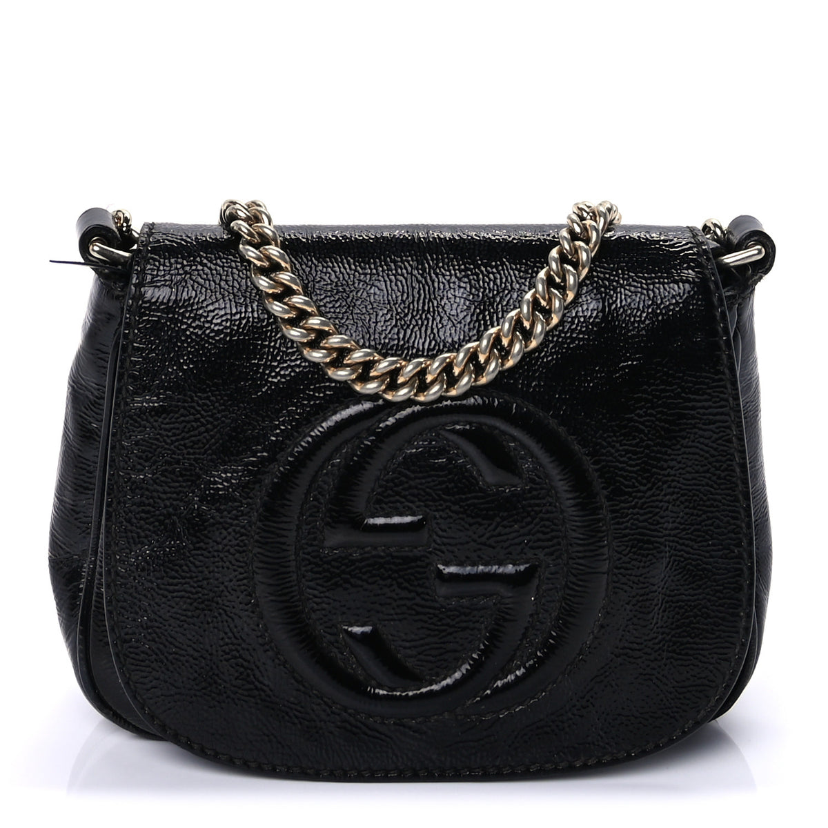 Gucci Pebbled Calfskin Small Soho Flap Crossbody Black 1 of 8