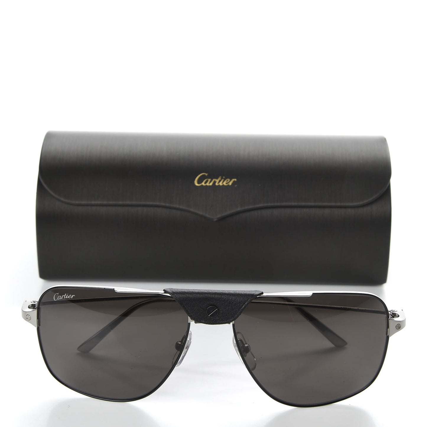 Ruthenium Santos De Aviator Sunglasses Grey