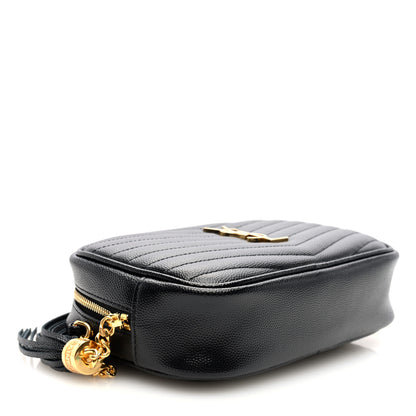 Saint Laurent Grain De Poudre Matelasse Monogram Mini Lou Camera Bag Black 4 of 9