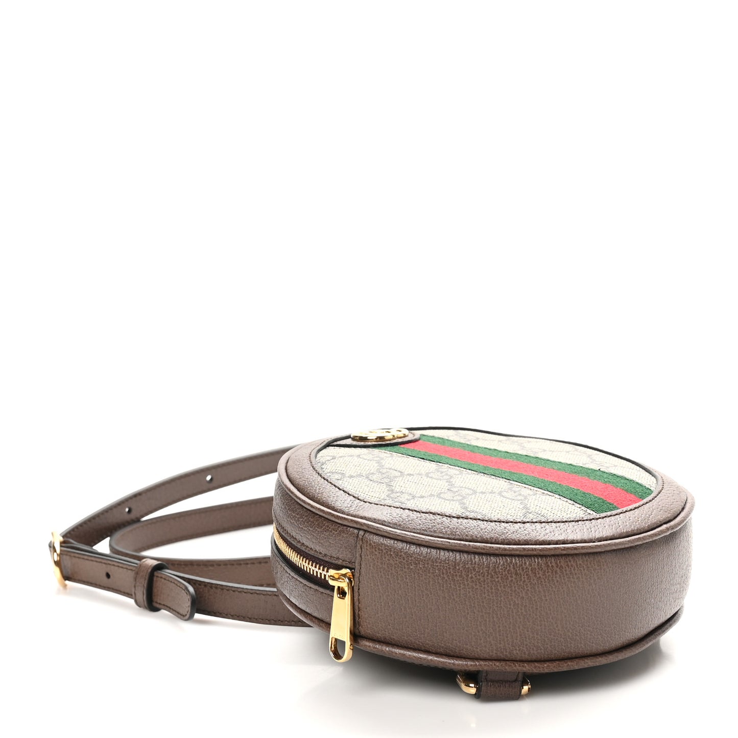 GG Supreme Monogram Web Mini Ophidia Round Backpack Brown