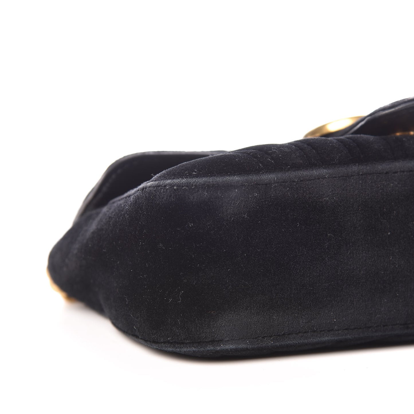 Velvet Matelasse Mini GG Marmont Shoulder Bag Black
