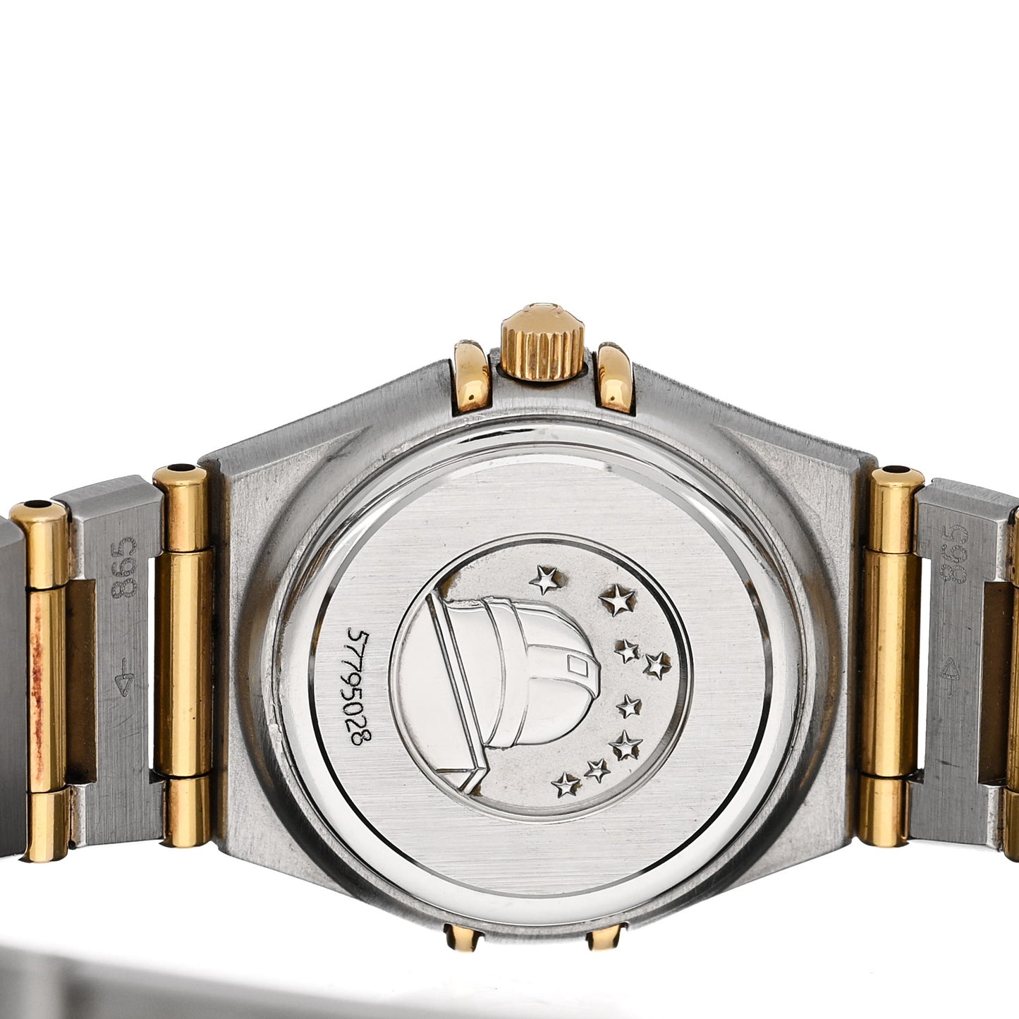 Stainless Steel 18K Yellow Gold Diamond Bezel Mother of Pearl 22mm Constellation Quartz Watch 1267.75.00