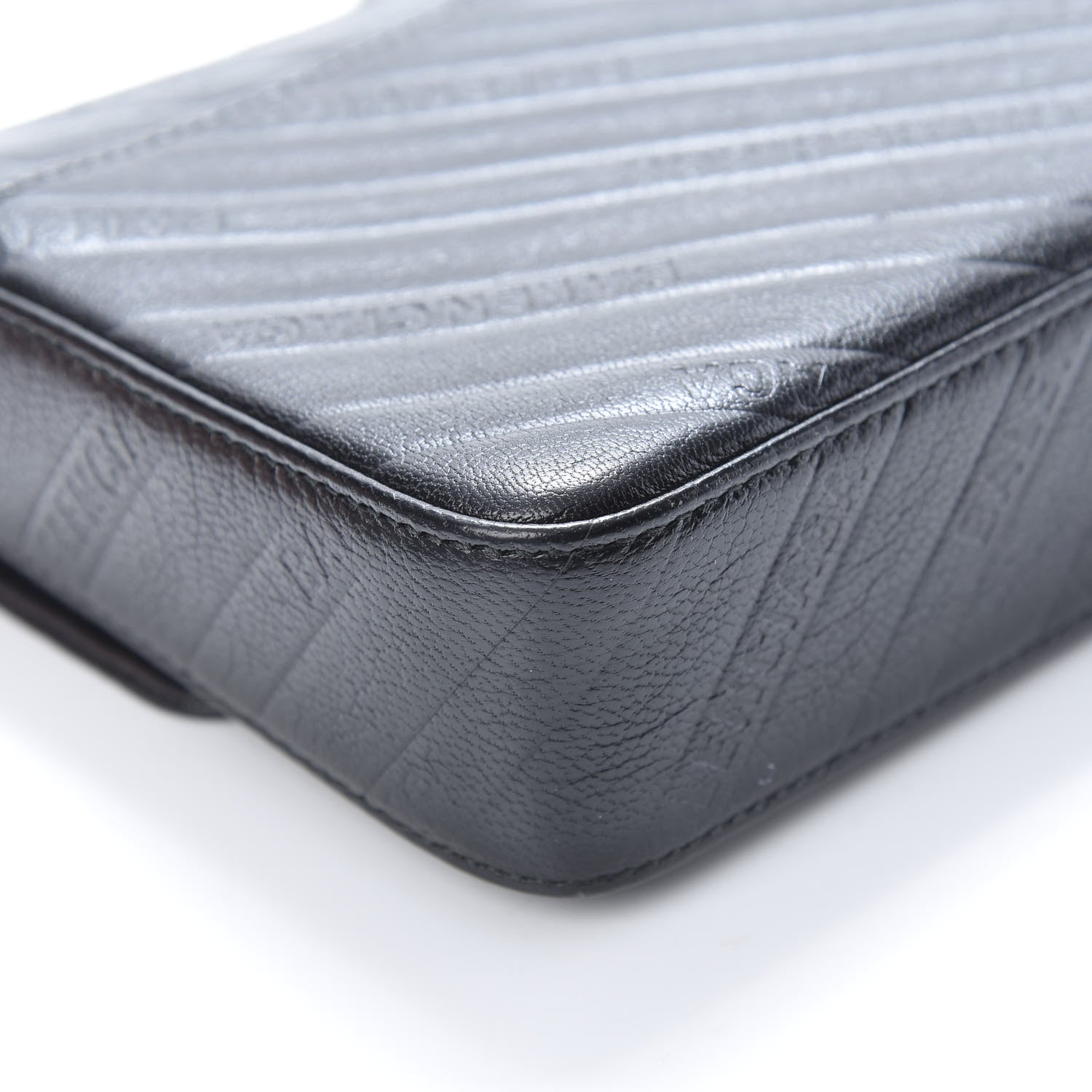 Balenciaga Shiny Goatskin Logo Embossed BB Chain Wallet Black 12 of 15