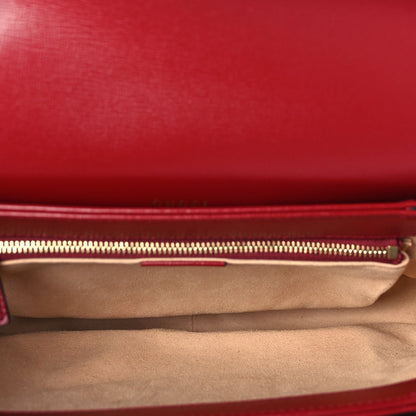 Gucci GG Supreme Monogram Azalea Calfskin Horsebit 1955 Shoulder Bag Beige Ebony New Cherry Red 4 of 9