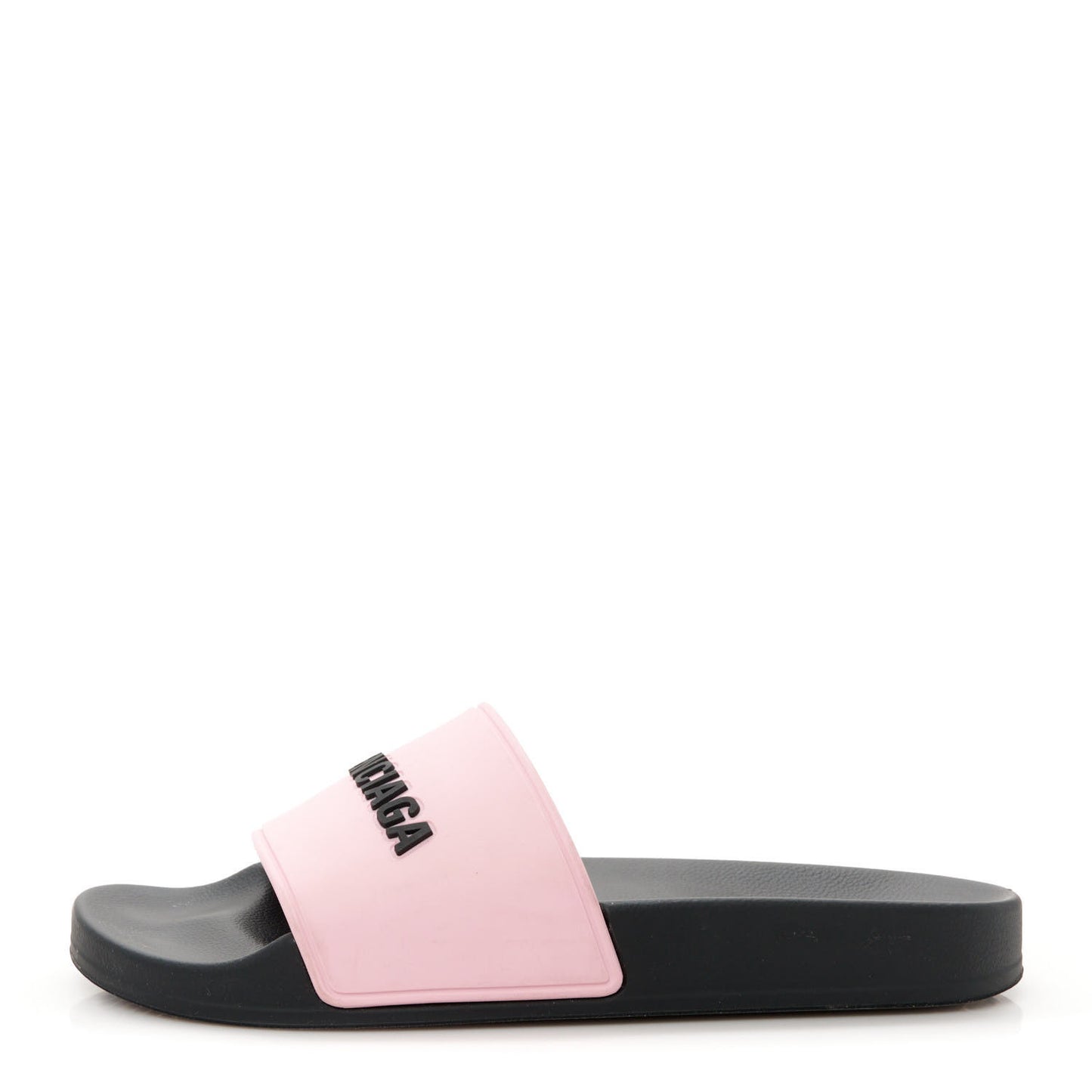 Rubber Logo Womens Pool Slide Sandals 37 Light Pink Black