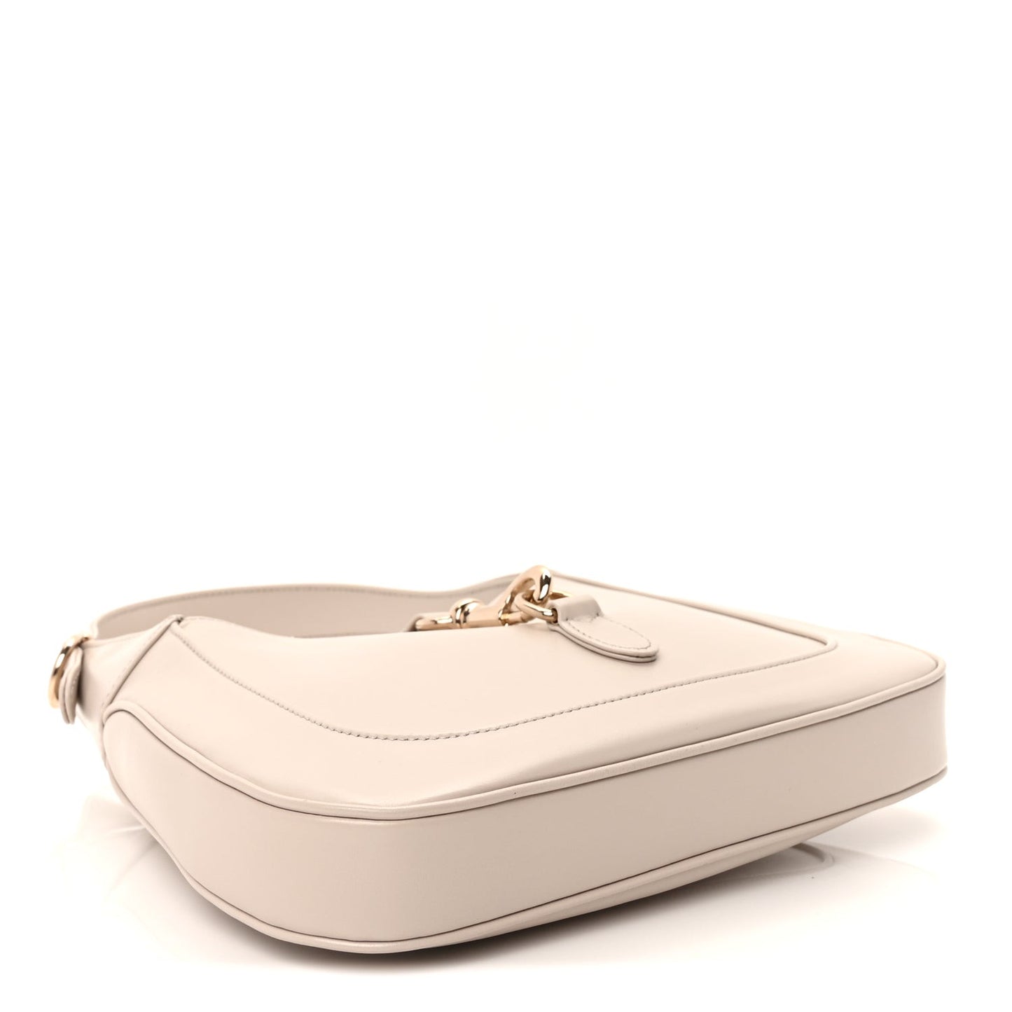 Ancora Calfskin Web Small Jackie Shoulder Bag Light Grey