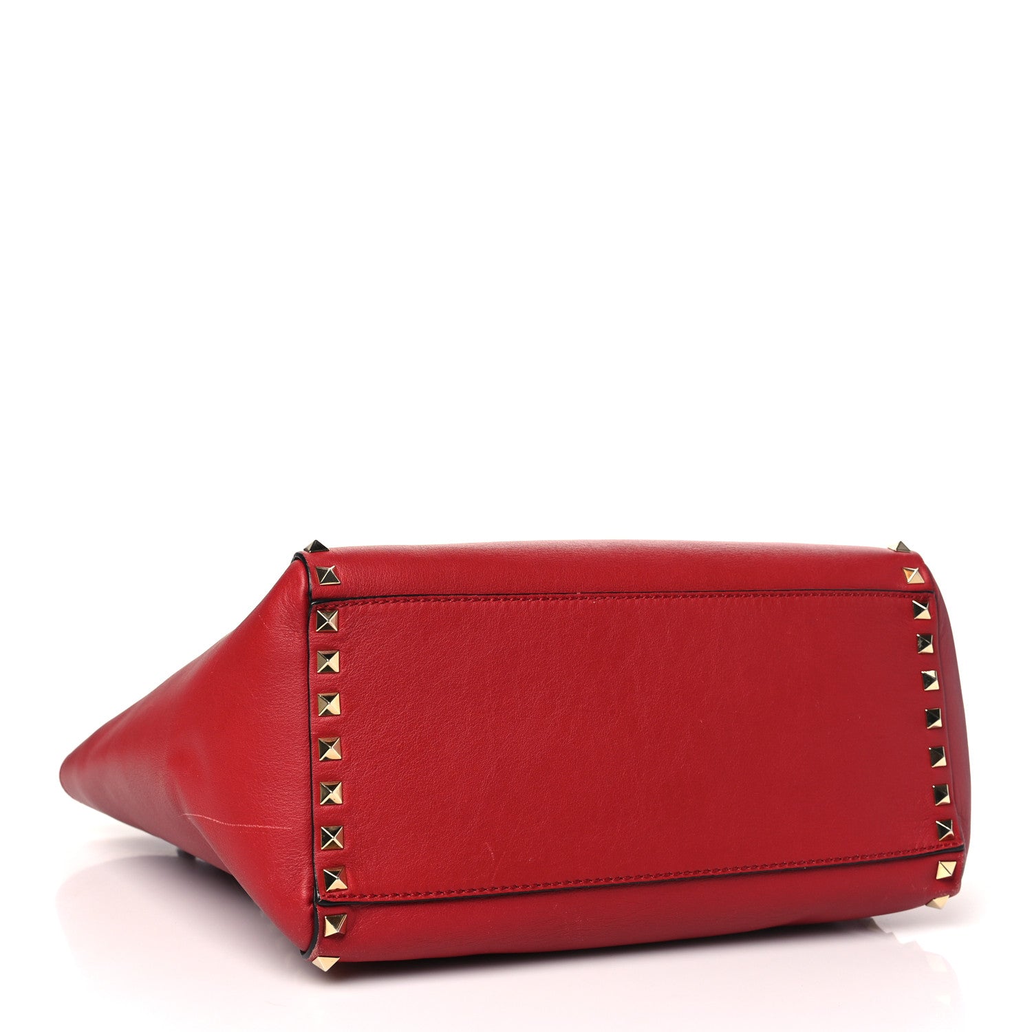 Valentino Garavani Vitello Rockstud Double Handle Tote Rosso Valentino 4 of 14