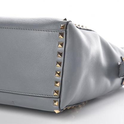 Valentino Garavani Vitello Rockstud Double Handle Tote Grey 10 of 10