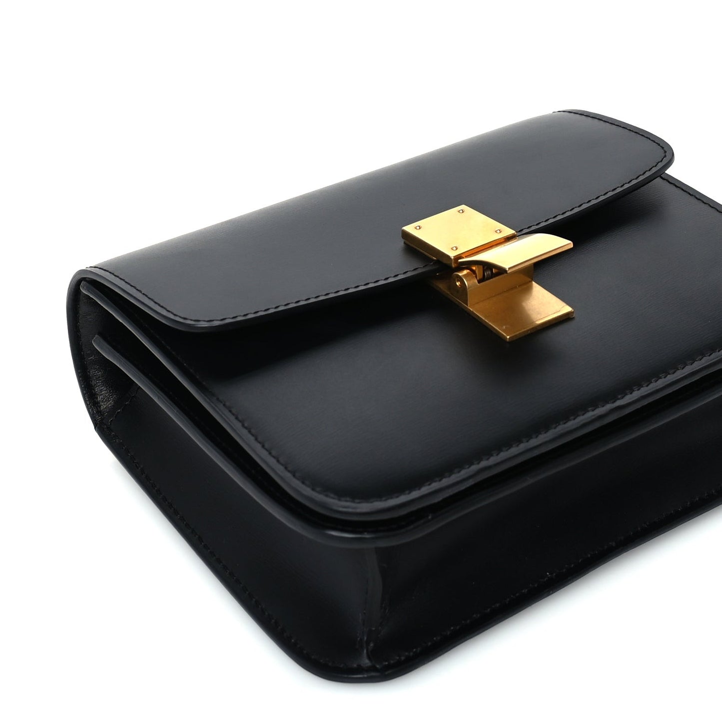 Box Calfskin Teen Classic Box Flap Bag Black