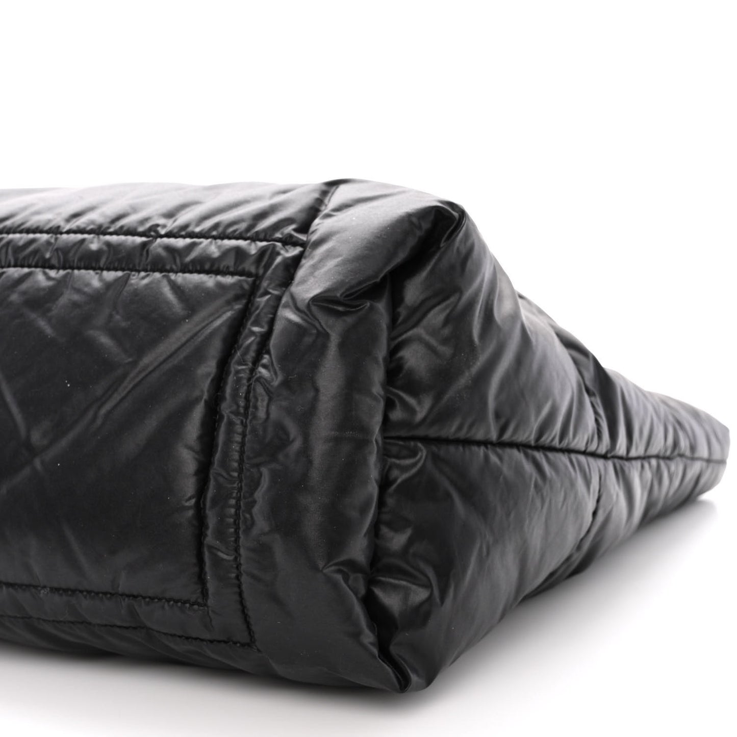 Nylon Quilted Medium Coco Cocoon Reversible Tote Black