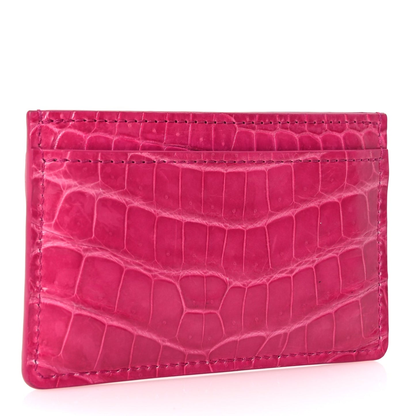 Crocodile Card Holder Fuchsia