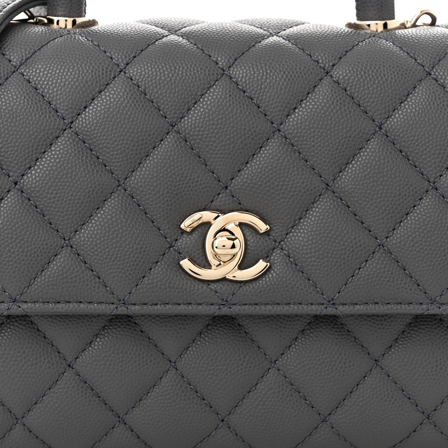 Chanel Caviar Quilted Mini Coco Handle Flap Grey 8 of 11